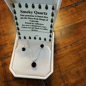 Smoky Quartz Necklace and Earrings